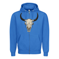 True Royal bull skull Zipper Hoodie - BarkalooDesign