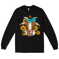 Black sunflower bandana goat Long Sleeve Tee - Jasminsmagicworld