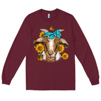 Burgundy sunflower bandana goat Long Sleeve Tee - Jasminsmagicworld