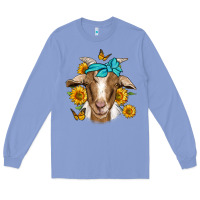 Colony Blue sunflower bandana goat Long Sleeve Tee - Jasminsmagicworld