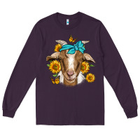 Plum sunflower bandana goat Long Sleeve Tee - Jasminsmagicworld