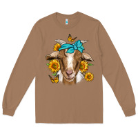 Toasted Coconut sunflower bandana goat Long Sleeve Tee - Jasminsmagicworld