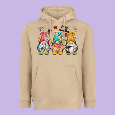 Crafter Gnomies Heavyweight Hoodie Designed By Nancycooperartshop