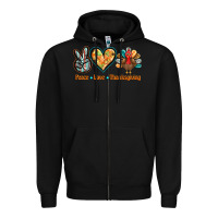 Black peace love thanksgiving Zipper Hoodie - BarkalooDesign