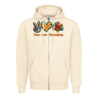 Sandshell peace love thanksgiving Zipper Hoodie - BarkalooDesign