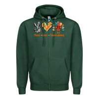 Sports Green peace love thanksgiving Zipper Hoodie - BarkalooDesign