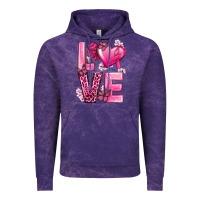 Cloud Purple Love Cancer with Heart Vintage Hoodie - texasbilliewilder