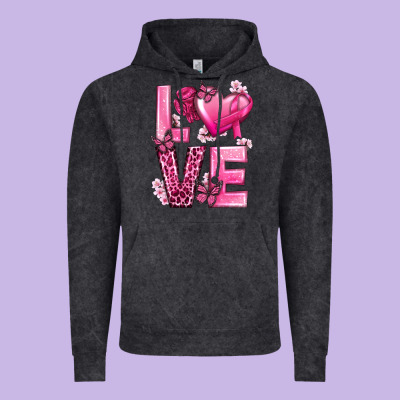 Love Cancer With Heart Vintage Hoodie Designed By Texasbilliewilder