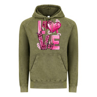 Vintage Olive Love Cancer with Heart Vintage Hoodie - texasbilliewilder