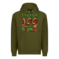 Army Green i tackled 100 days of school Premium Hoodie - Artiststas