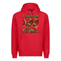 Red i tackled 100 days of school Premium Hoodie - Artiststas