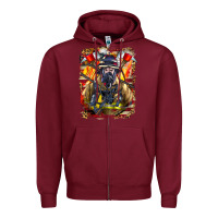 Burgundy firefighter axe and ladder Zipper Hoodie - LillyAllenDesigns