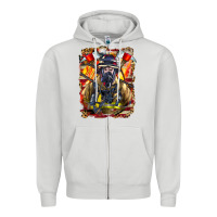 Dove Grey firefighter axe and ladder Zipper Hoodie - LillyAllenDesigns