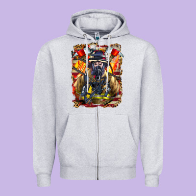 Firefighter Axe And Ladder Zipper Hoodie Designed By Lillyallendesigns