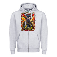 Heather Grey firefighter axe and ladder Zipper Hoodie - LillyAllenDesigns