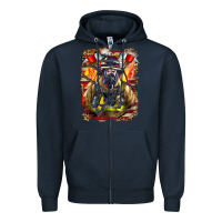 Navy firefighter axe and ladder Zipper Hoodie - LillyAllenDesigns