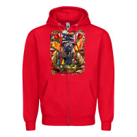 Red firefighter axe and ladder Zipper Hoodie - LillyAllenDesigns