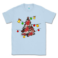 Dusty Blue Christmas trees lights Classic Tee - JahusDesignShop