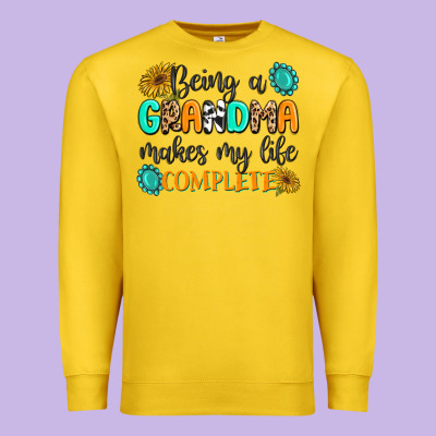 Being A Grandma Makes My Life Complete Premium Sweatshirt Designed By Maliassmallbusiness