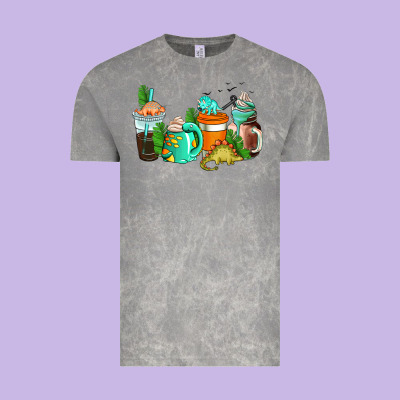Dinosaur Coffee Cups Vintage Tee Designed By Adodesignshop
