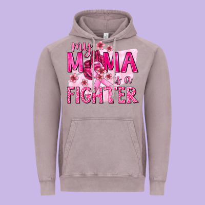 My Mama Is A Fighter With Ribbon Vintage Hoodie Designed By Texasbilliewilder
