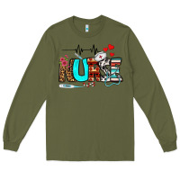 Army Green western nurse Long Sleeve Tee - BundleAndBundleShop