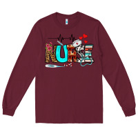Burgundy western nurse Long Sleeve Tee - BundleAndBundleShop