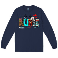 Navy western nurse Long Sleeve Tee - BundleAndBundleShop