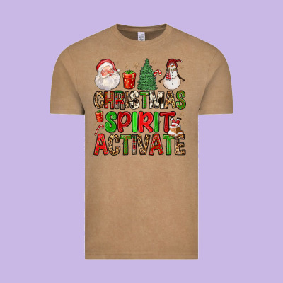 Christmas Spirit Activate Vintage Tee Designed By Fadigitalartstudio