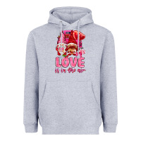Heather Grey love is in the air with gnomies Heavyweight Hoodie - NancyCooperArtShop
