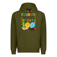 Army Green pushing my teacher's buttons for 100 days Premium Hoodie - Artiststas