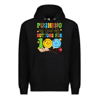 Black pushing my teacher's buttons for 100 days Premium Hoodie - Artiststas