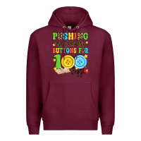 Burgundy pushing my teacher's buttons for 100 days Premium Hoodie - Artiststas