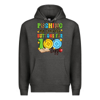 Charcoal Heather pushing my teacher's buttons for 100 days Premium Hoodie - Artiststas