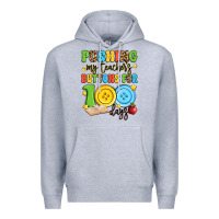 Heather Grey pushing my teacher's buttons for 100 days Premium Hoodie - Artiststas