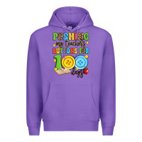 Purple pushing my teacher's buttons for 100 days Premium Hoodie - Artiststas