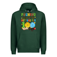 Sports Green pushing my teacher's buttons for 100 days Premium Hoodie - Artiststas