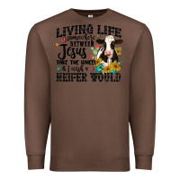 Chestnut living life somewhere between jesus take the wheel Premium Sweatshirt - MaliasSmallBusiness