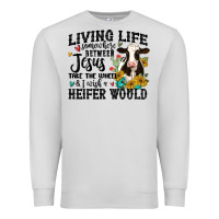 Dove Grey living life somewhere between jesus take the wheel Premium Sweatshirt - MaliasSmallBusiness