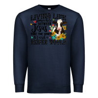 Navy living life somewhere between jesus take the wheel Premium Sweatshirt - MaliasSmallBusiness