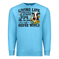 Ocean Blue living life somewhere between jesus take the wheel Premium Sweatshirt - MaliasSmallBusiness