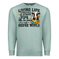 Seafoam living life somewhere between jesus take the wheel Premium Sweatshirt - MaliasSmallBusiness