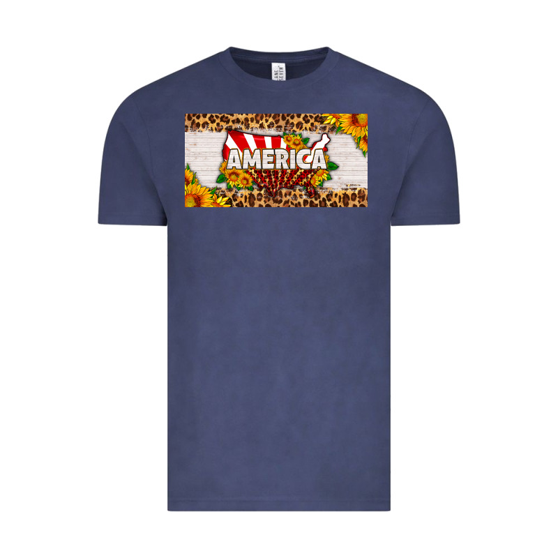 America Map Sunflower License Plate Vintage Tee by HRA Design Shop | Teevron