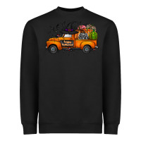 Black happy halloween truck Heavyweight Sweatshirt - CowhideDigitalArt