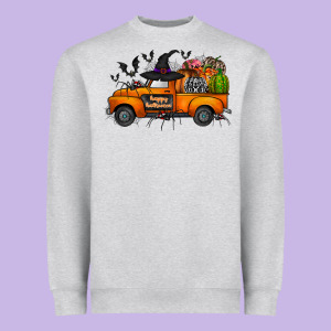 Happy Halloween Truck Heavyweight Sweatshirt Designed By Cowhidedigitalart