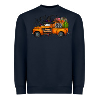 Navy happy halloween truck Heavyweight Sweatshirt - CowhideDigitalArt