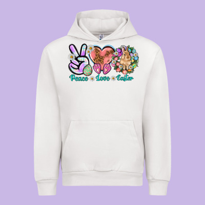 Peace Love Easter Urban Hoodie Designed By Nancycooperartshop