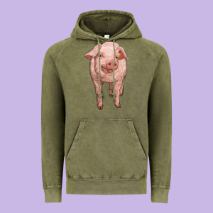 Pig Vintage Hoodie Designed By Ranaportraitstore