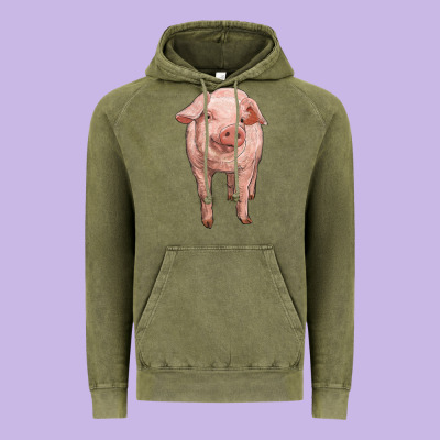 Pig Vintage Hoodie Designed By Ranaportraitstore