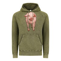Vintage Olive pig Vintage Hoodie - RanaPortraitStore